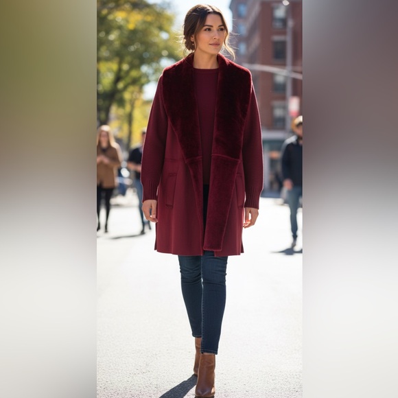 Slinky Brand Sweaters - 🌟Slinky Brand faux suede and knit open cardigan